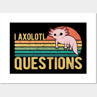 I Axolotl Questions Kids Funny Kawaii axolotl costume T-Shirt Posters and Art